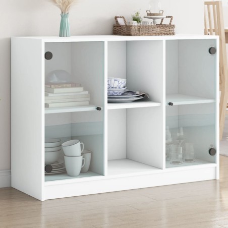 vidaXL Aparador de madera de ingeniería blanco 101,5x37x75,5 cm