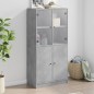 vidaXL Aparador alto con puertas madera gris hormigón 68x37x142 cm vidaXL Aparador alto con puertas madera gris hormigón 68x37x142 cm