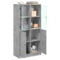 vidaXL Aparador alto con puertas madera gris hormigón 68x37x142 cm vidaXL Aparador alto con puertas madera gris hormigón 68x37x142 cm