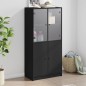 vidaXL Aparador alto con puertas madera ingeniería negro 68x37x142 cm vidaXL Aparador alto con puertas madera ingeniería negro 68x37x142 cm