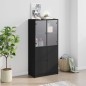 vidaXL Aparador alto con puertas madera ingeniería negro 68x37x142 cm vidaXL Aparador alto con puertas madera ingeniería negro 68x37x142 cm