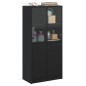 vidaXL Aparador alto con puertas madera ingeniería negro 68x37x142 cm vidaXL Aparador alto con puertas madera ingeniería negro 68x37x142 cm