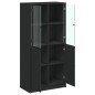 vidaXL Aparador alto con puertas madera ingeniería negro 68x37x142 cm vidaXL Aparador alto con puertas madera ingeniería negro 68x37x142 cm