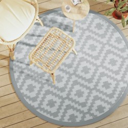 vidaXL Alfombra de exterior PP gris Ø160 cm