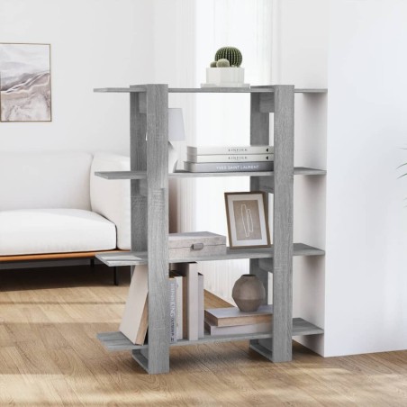 vidaXL Estantería/divisor de espacios gris Sonoma 100x30x123,5 cm