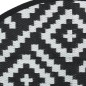 vidaXL Alfombra de exterior PP blanco y negro Ø120 cm vidaXL Alfombra de exterior PP blanco y negro Ø120 cm