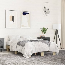 vidaXL Estructura cama madera ingeniería metal roble Sonoma 120x200 cm