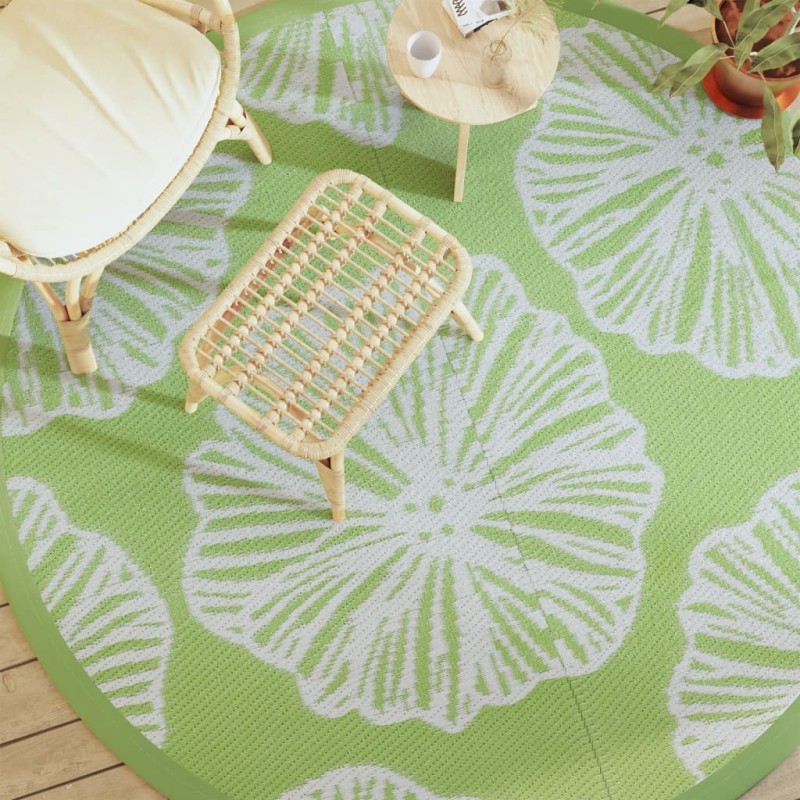 vidaXL Alfombra de exterior PP verde Ø200 cm vidaXL Alfombra de exterior PP verde Ø200 cm