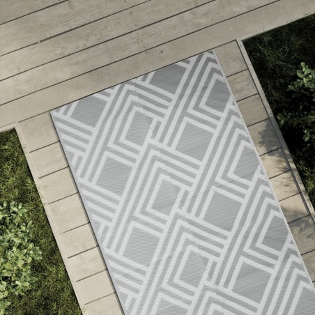 vidaXL Alfombra de exterior PP gris 80x250 cm