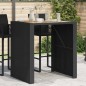 vidaXL Mesa de jardín superficie de madera ratán PE negro 105x80x110cm vidaXL Mesa de jardín superficie de madera ratán PE negro 105x80x110cm
