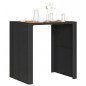 vidaXL Mesa de jardín superficie de madera ratán PE negro 105x80x110cm vidaXL Mesa de jardín superficie de madera ratán PE negro 105x80x110cm