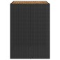 vidaXL Mesa de jardín superficie de madera ratán PE negro 105x80x110cm vidaXL Mesa de jardín superficie de madera ratán PE negro 105x80x110cm
