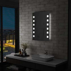 vidaXL Espejo de pared de baño con LED 60x80 cm
