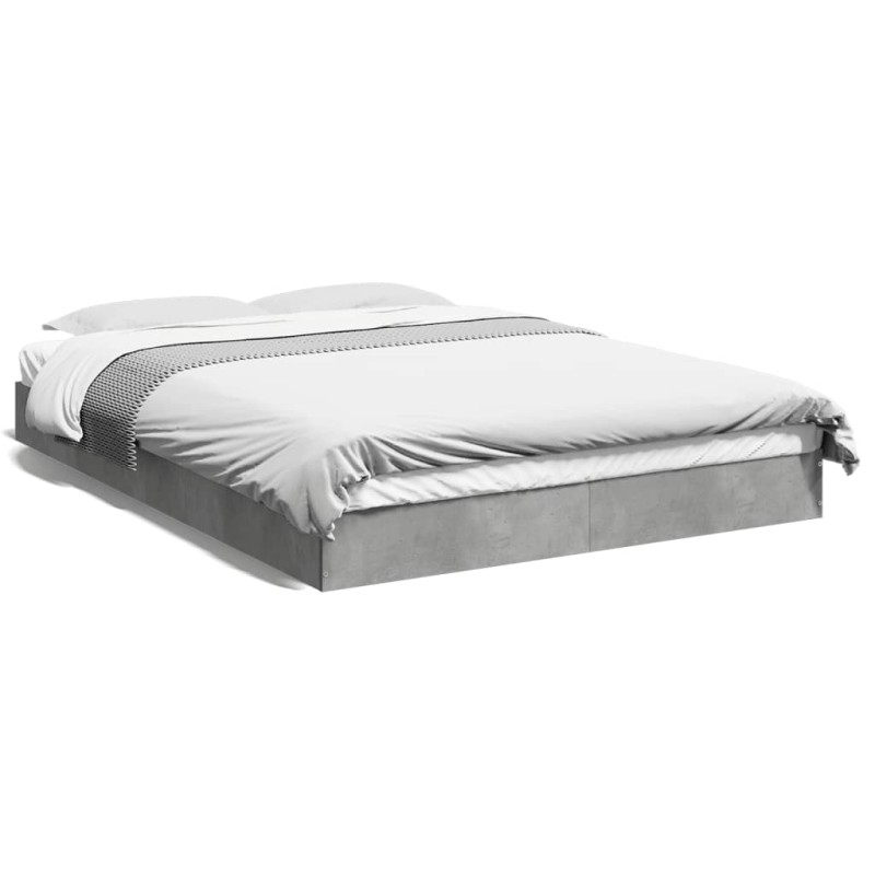 vidaXL Estructura de cama madera de ingeniería gris hormigón 120x200cm vidaXL Estructura de cama madera de ingeniería gris hormigón 120x200cm