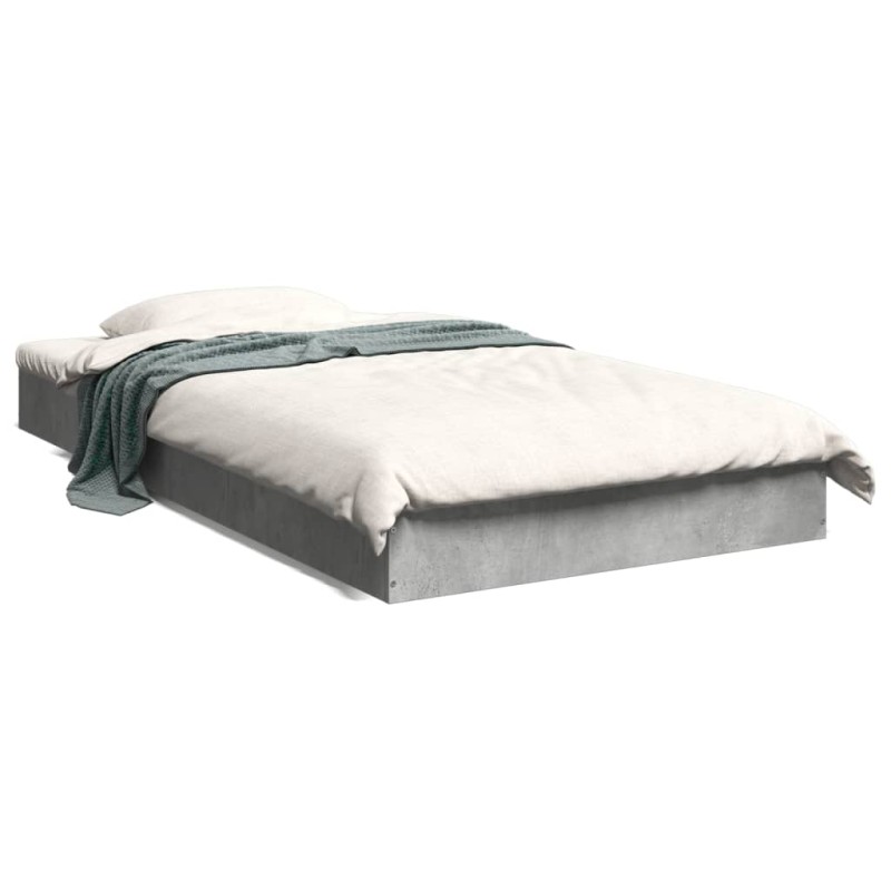 vidaXL Estructura de cama madera de ingeniería gris hormigón 100x200cm vidaXL Estructura de cama madera de ingeniería gris hormigón 100x200cm