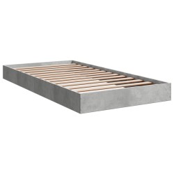 vidaXL Estructura de cama madera de ingeniería gris hormigón 100x200cm