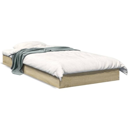 vidaXL Estructura de cama madera de ingeniería roble Sonoma 90x200 cm