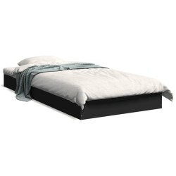 vidaXL Estructura de cama madera de ingeniería negra 75x190 cm