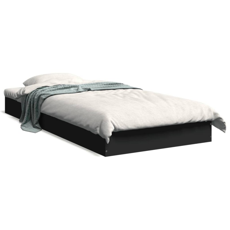 vidaXL Estructura de cama madera de ingeniería negra 75x190 cm vidaXL Estructura de cama madera de ingeniería negra 75x190 cm
