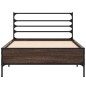 vidaXL Estructura cama madera ingeniería metal marrón roble 100x200 cm vidaXL Estructura cama madera ingeniería metal marrón roble 100x200 cm