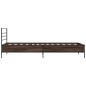 vidaXL Estructura cama madera ingeniería metal marrón roble 100x200 cm vidaXL Estructura cama madera ingeniería metal marrón roble 100x200 cm