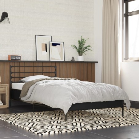 vidaXL Estructura de cama madera ingeniería y metal negro 100x200 cm