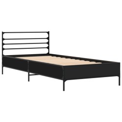 vidaXL Estructura de cama madera ingeniería y metal negro 100x200 cm