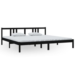 vidaXL Estructura de cama de madera maciza negro 200x200 cm