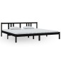 vidaXL Estructura de cama de madera maciza negro 200x200 cm vidaXL Estructura de cama de madera maciza negro 200x200 cm