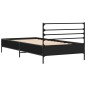 vidaXL Estructura de cama madera ingeniería y metal negro 100x200 cm vidaXL Estructura de cama madera ingeniería y metal negro 100x200 cm