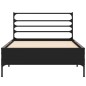 vidaXL Estructura de cama madera de ingeniería y metal negra 75x190 cm vidaXL Estructura de cama madera de ingeniería y metal negra 75x190 cm