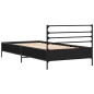 vidaXL Estructura de cama madera de ingeniería y metal negra 75x190 cm vidaXL Estructura de cama madera de ingeniería y metal negra 75x190 cm
