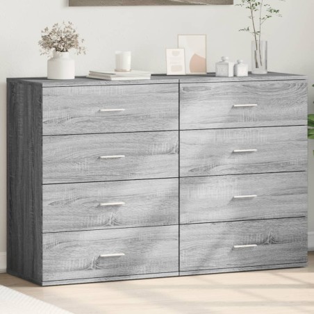 vidaXL Aparadores 2 uds madera de ingeniería gris Sonoma 60x39x80 cm
