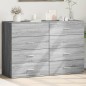 vidaXL Aparadores 2 uds madera de ingeniería gris Sonoma 60x39x80 cm