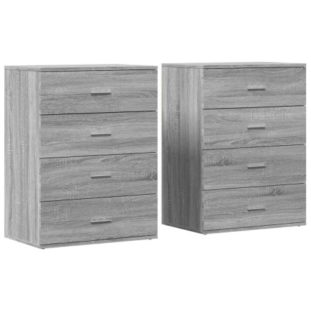 vidaXL Aparadores 2 uds madera de ingeniería gris Sonoma 60x39x80 cm