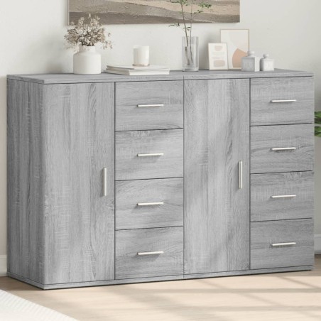 vidaXL Aparadores 2 uds madera de ingeniería gris Sonoma 59x39x80 cm