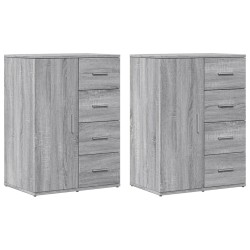 vidaXL Aparadores 2 uds madera de ingeniería gris Sonoma 59x39x80 cm