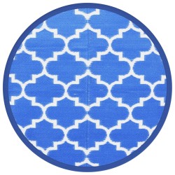 vidaXL Alfombra de exterior PP azul Ø120 cm