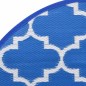 vidaXL Alfombra de exterior PP azul Ø120 cm vidaXL Alfombra de exterior PP azul Ø120 cm