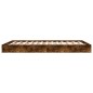 vidaXL Estructura de cama madera de ingeniería roble ahumado 140x200cm vidaXL Estructura de cama madera de ingeniería roble ahumado 140x200cm