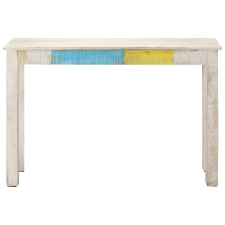 vidaXL Mesa consola de madera de mango rugosa blanca 115x35x77 cm