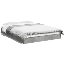 vidaXL Estructura de cama madera de ingeniería gris hormigón 120x190cm
