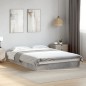 vidaXL Estructura de cama madera de ingeniería gris hormigón 120x190cm