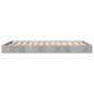 vidaXL Estructura de cama madera de ingeniería gris hormigón 120x190cm