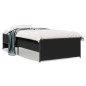 vidaXL Estructura de cama madera de ingeniería y metal negro 90x200 cm vidaXL Estructura de cama madera de ingeniería y metal negro 90x200 cm