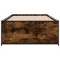 vidaXL Estructura cama madera ingeniería metal roble ahumado 90x190 cm vidaXL Estructura cama madera ingeniería metal roble ahumado 90x190 cm
