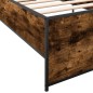 vidaXL Estructura cama madera ingeniería metal roble ahumado 90x190 cm vidaXL Estructura cama madera ingeniería metal roble ahumado 90x190 cm