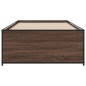 vidaXL Estructura cama madera ingeniería metal roble marrón 75x190 cm vidaXL Estructura cama madera ingeniería metal roble marrón 75x190 cm