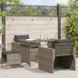 vidaXL Set de sofás de jardín 4 pzas y cojines ratán sintético gris vidaXL Set de sofás de jardín 4 pzas y cojines ratán sintético gris