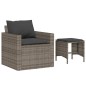 vidaXL Set de sofás de jardín 4 pzas y cojines ratán sintético gris vidaXL Set de sofás de jardín 4 pzas y cojines ratán sintético gris